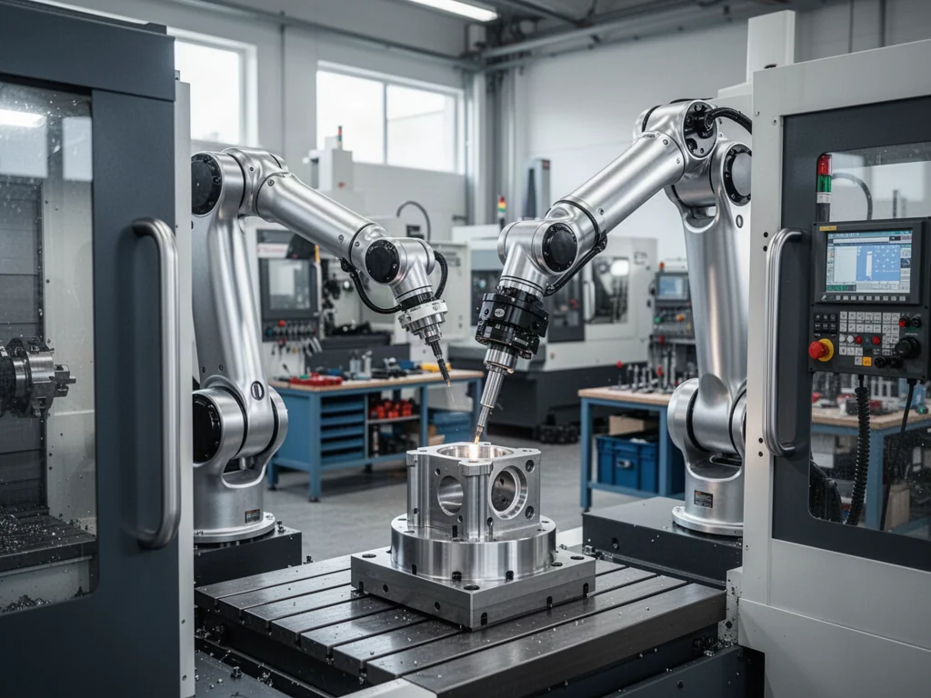Roboty przemysłowe w obsłudze maszyn CNC – jak usprawnić załadunek i rozładunek detali?